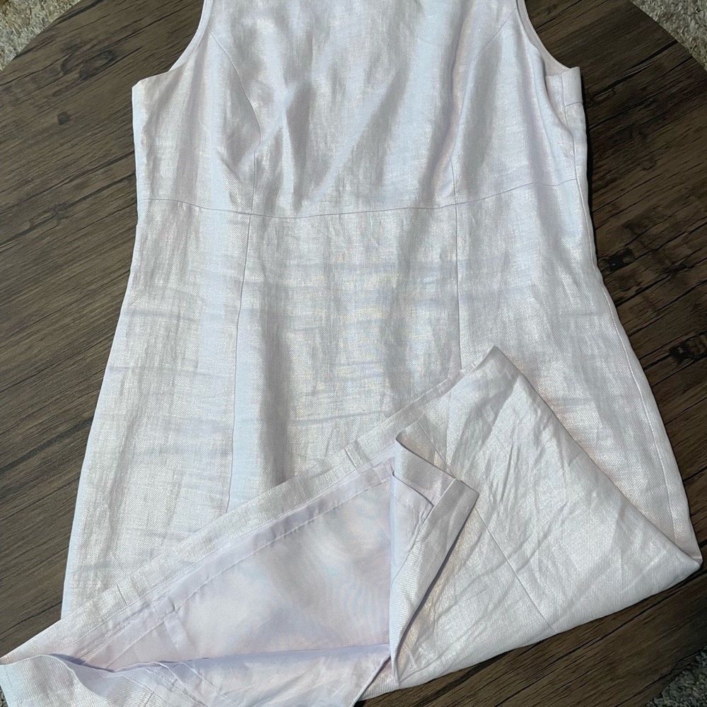 Brooks Brothers Cream Pleated Sheath Midi Dress